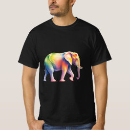 鮮やかな虹のサファリ象 Tシャツ