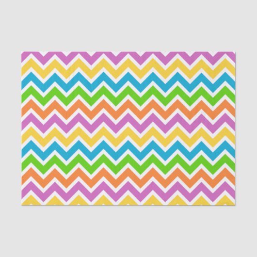 鮮やかな虹のジグザグ模様 薄葉紙 (正面)