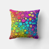 鮮やかな虹のバブル抽象化 クッション (裏面)