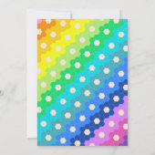 鮮やかな虹の六角形 モダンな卒業パーティー 招待状 (裏面)