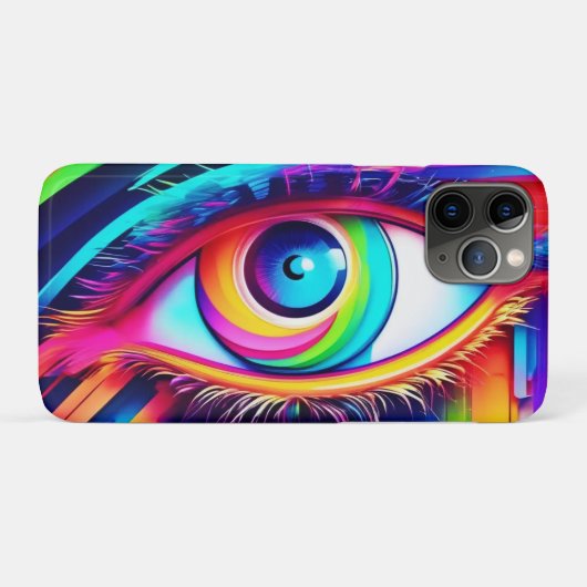 鮮やかな虹の目アート Case-Mate iPhoneケース (裏面(横))