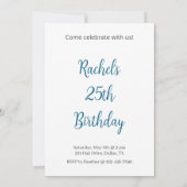 鮮やかな虹色のハッピーバースデーサイン バースデー 招待状 (裏面)