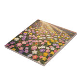 鮮やかな虹色のユリの花畑 タイル (側面)