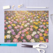 鮮やかな虹色のユリの花畑 薄葉紙 (クラフト)