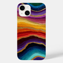 鮮やかな虹色の瑪瑙ジオード Case-Mate iPhone 14ケース