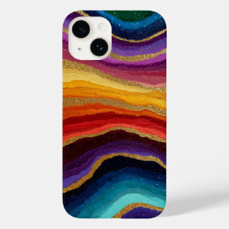 鮮やかな虹色の瑪瑙ジオード Case-Mate iPhone 14ケース