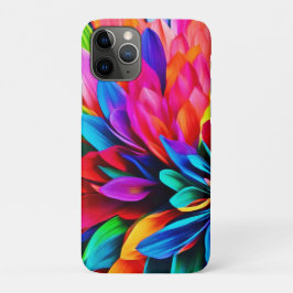 鮮やかな虹色の花のアブストラクト iPhone 11 PROケース