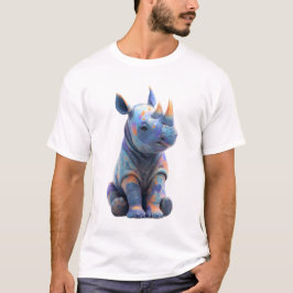 鮮やかな虹色の赤ちゃんサイの肖像画 メンズ Tシャツ