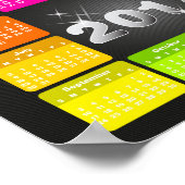 鮮やかな虹色の2017年カレンダー ポスター (角)