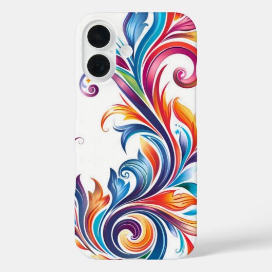 鮮やかな虹色バロックスクロールワークフラワーパターン Case-Mate iPhoneケース (裏面)