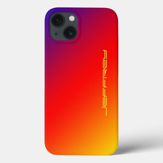 鮮やかな虹、名前、赤オレンジ色 Case-Mate iPhoneケース (裏面)