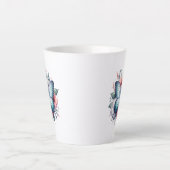 鮮やかな蝶の花束アート-96283 カフェラテマグ (正面)