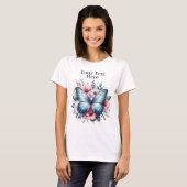 鮮やかな蝶の花束アート-96283 Tシャツ (正面フル)
