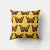 鮮やかな蝶イエローオレンジかわいらし クッション (裏面)