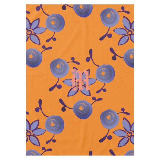 鮮やかな装飾大きな花の模様 テーブルクロス (正面)