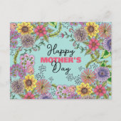 鮮やかな複雑な鳩の花の母の日 ポストカード (正面)