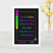 鮮やかな言葉のPsalm 91:1グリーティングカード カード (黄色い花)