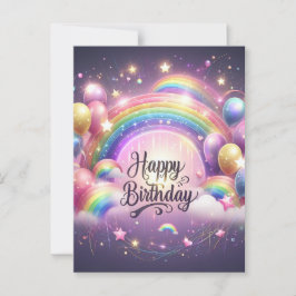 鮮やかな誕生日のお祝いカード ポストカード