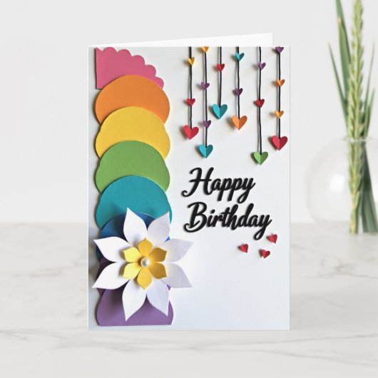 鮮やかな誕生日の色 カード (正面)