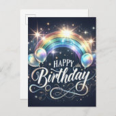 鮮やかな誕生日カード ポストカード (正面/裏面)