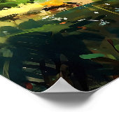 鮮やかな象の絵画ワイルドライフアート ポスター (角)