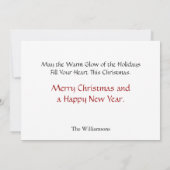 鮮やかな赤いおじぎゴールデンメリークリスマス写真 シーズンカード (裏面)