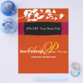 鮮やかな赤いかわいらしギンコはっきりしたモノグラム チラシ (シングル)