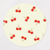鮮やかな赤いさくらんぼ ラベル (デザイン2)