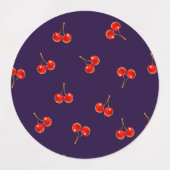 鮮やかな赤いさくらんぼ ラベル (デザイン1)