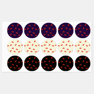 鮮やかな赤いさくらんぼ ラベル