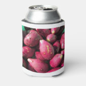 鮮やかな赤いとげのある梨サボテンの果実 缶クーラー (缶裏面)