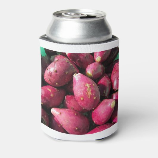 鮮やかな赤いとげのある梨サボテンの果実 缶クーラー (缶裏面)