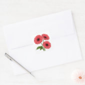 鮮やかな赤いガーベラの花束 スクエアシール (封筒)