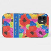 鮮やかな赤いケシと青いコーンフラワー Case-Mate iPhoneケース (裏面(横))