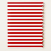 鮮やかな赤いケシのフローラサークル白ストライプ色 プランナー手帳 (裏面)