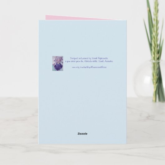 鮮やかな赤いケシの水彩感謝カード カード (裏面)