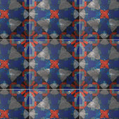 鮮やかな赤いスターバストと癒しの青いアクセント タイル