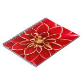 鮮やかな赤いダリアの花のクローズアップ写真 ノートブック (左側)