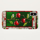 鮮やかな赤いチェリーと豊かな緑の葉 Case-Mate iPhoneケース (裏面(横))