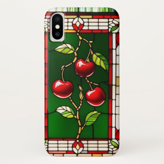 鮮やかな赤いチェリーと豊かな緑の葉 Case-Mate iPhoneケース (裏面)