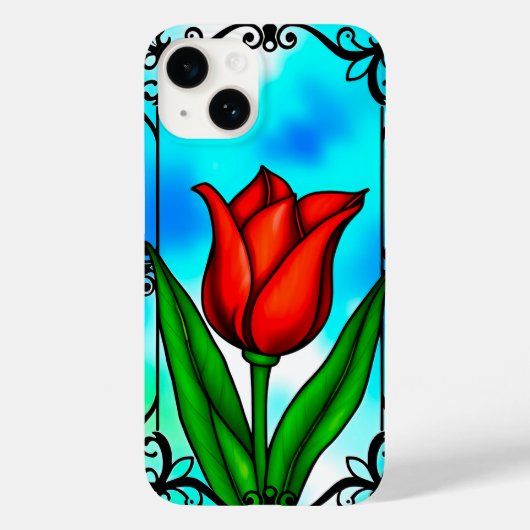 鮮やかな赤いチューリップ Case-Mate iPhoneケース (裏面)