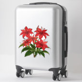 鮮やかな赤いハイビスカスの花束 シール (スーツケース)
