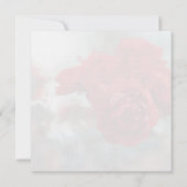 鮮やかな赤いバラの花のボタニカルグリーティングカード サンキューカード (裏面)