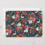 鮮やかな赤いバラの花の結婚式 招待状 (裏面)