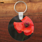 鮮やかな赤いポピー キーホルダー (正面)