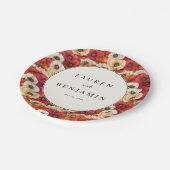 鮮やかな赤いポピー ペーパープレート (アングル)