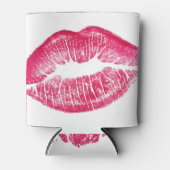 鮮やかな赤い唇の孤立イラストレーション 缶クーラー (正面)