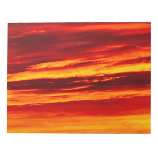 鮮やかな赤い夕焼け ノートパッド (正面)