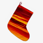鮮やかな赤い夕焼け ラージクリスマスストッキング (正面 (吊り時))