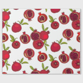 鮮やかな赤い果実のザクロ粒状物 ラッピングペーパー (フラット)